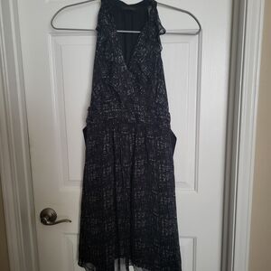 Sleeveless Halter Dress With Ruffled Neckline